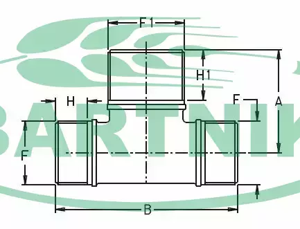 Trójnik 1" 1" 1/4" 2
