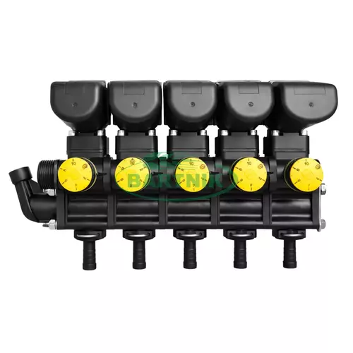 Blok elektrozaworów 5 sekcji ze złączkami fi 13 1